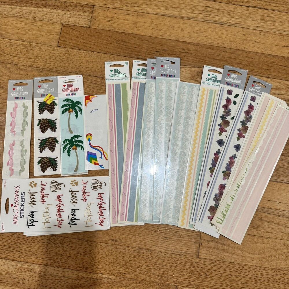 Vintage Mrs Grossmans Stickers Lot Full And Partial Design lines As Shown New